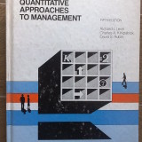 QUANTITIVE APPROACHES TO MANAGEMENT